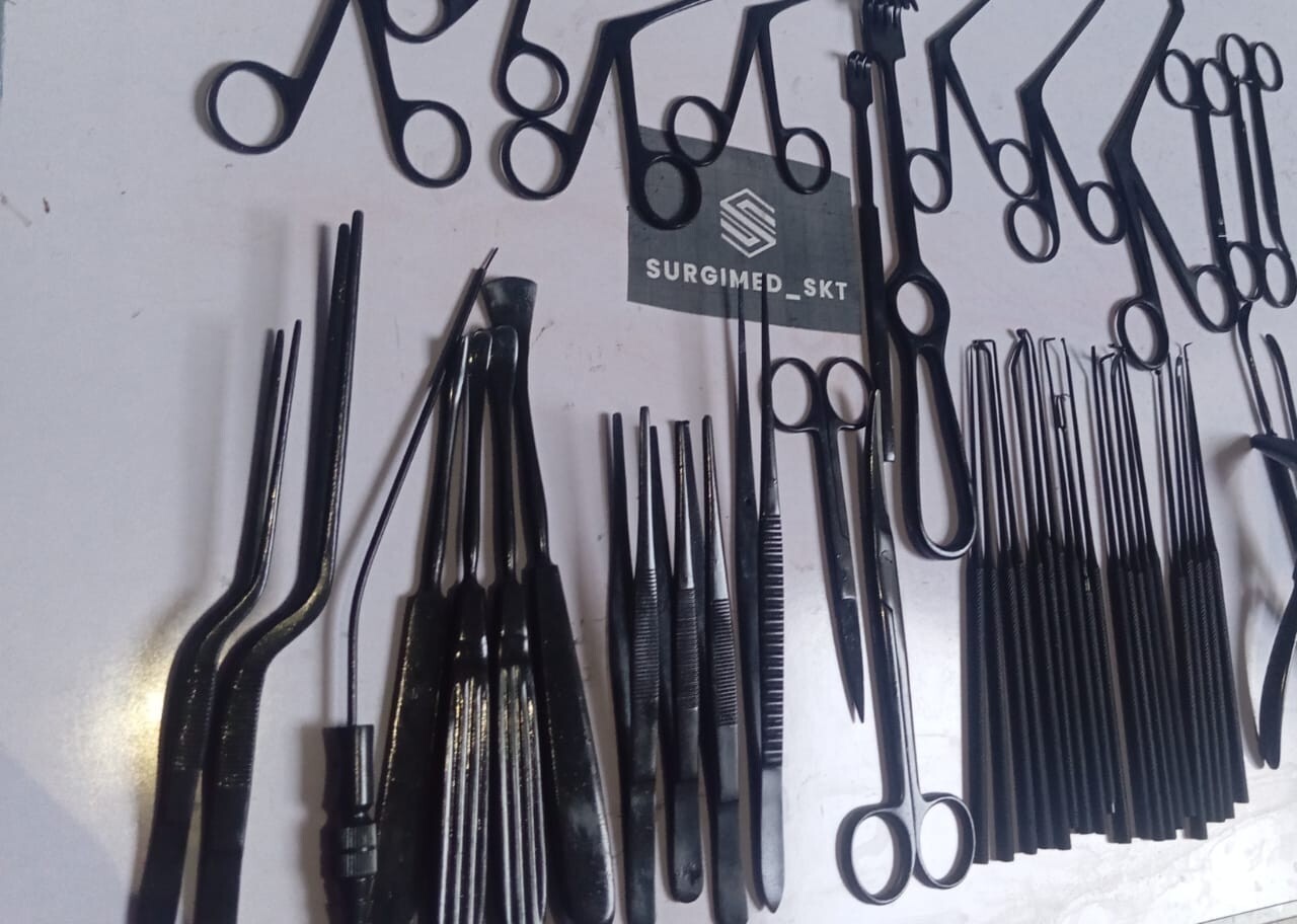 Tympanoplasty Instruments Set Black Color 50 Pcs Micro Ear Surgery ENT