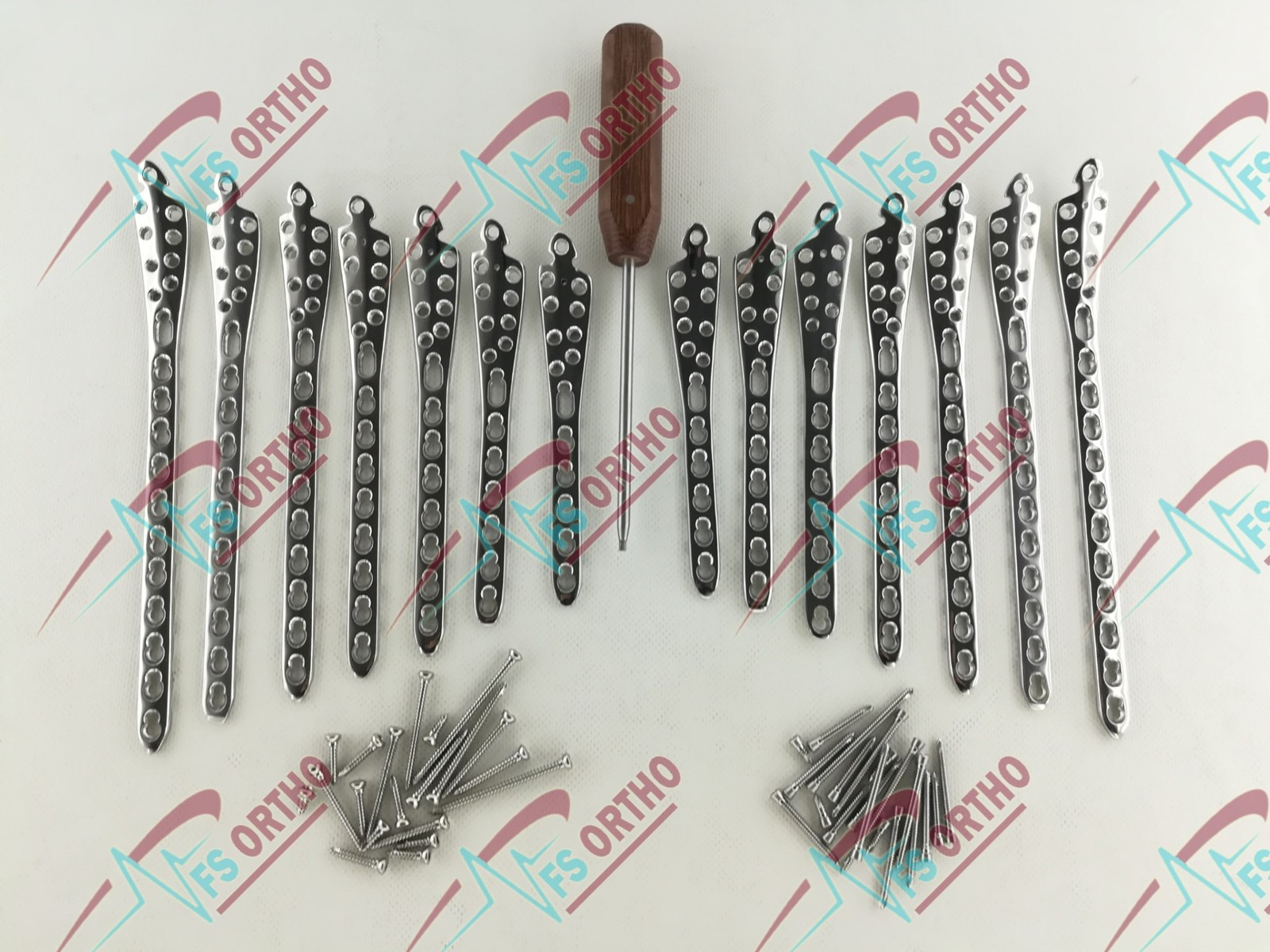 Dïstal Tibïa Locking 4,6,8,10 & 12 Hole Plates L& R & LCP Screw 102 Pcs SS316L