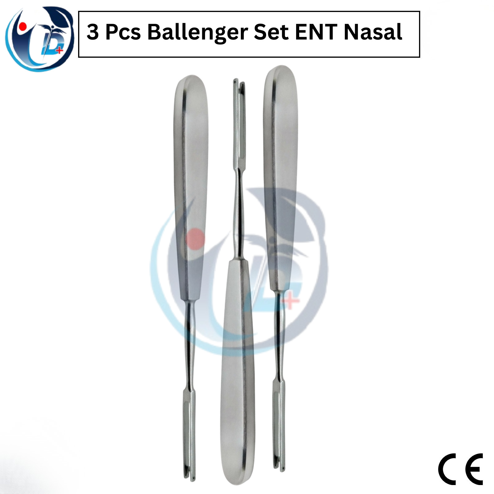 3 Pcs Ballenger Set ENT Nasal Surgical Instruments Stainless Steel German Grade