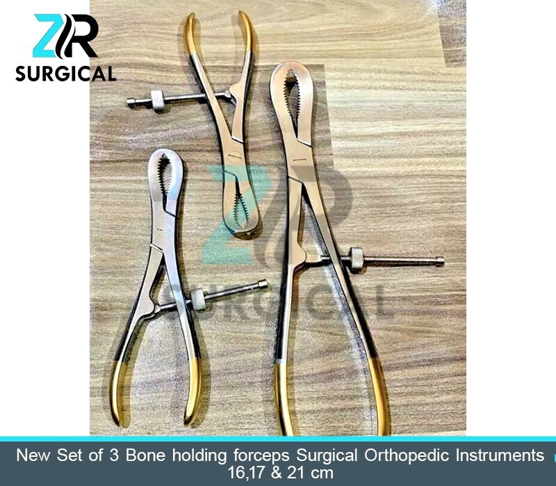 Bone holding forceps Surgical Orthopedic Instruments 16, cm17 cm& 21 cm Set of 3