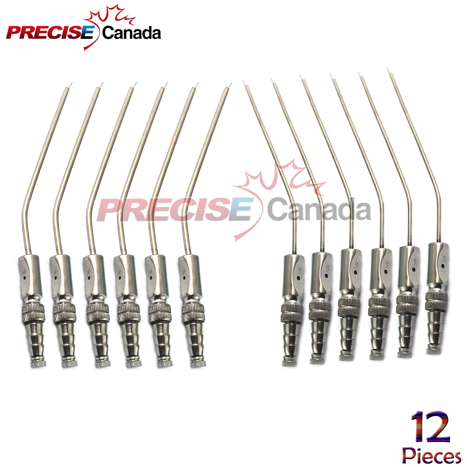 12 Pcs Frazier Suction Tube (8 FR + 10 FR), Ent Surgical Instruments