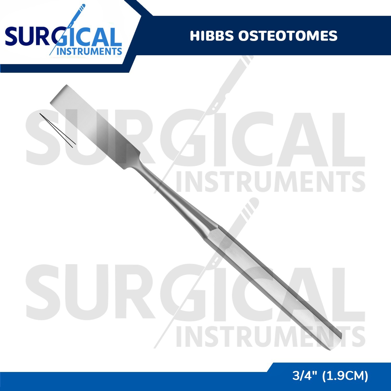 Hibbs Osteotomes 9″ Curved Blade 3/4″ (1.9cm) Surgical Instruments German Gr