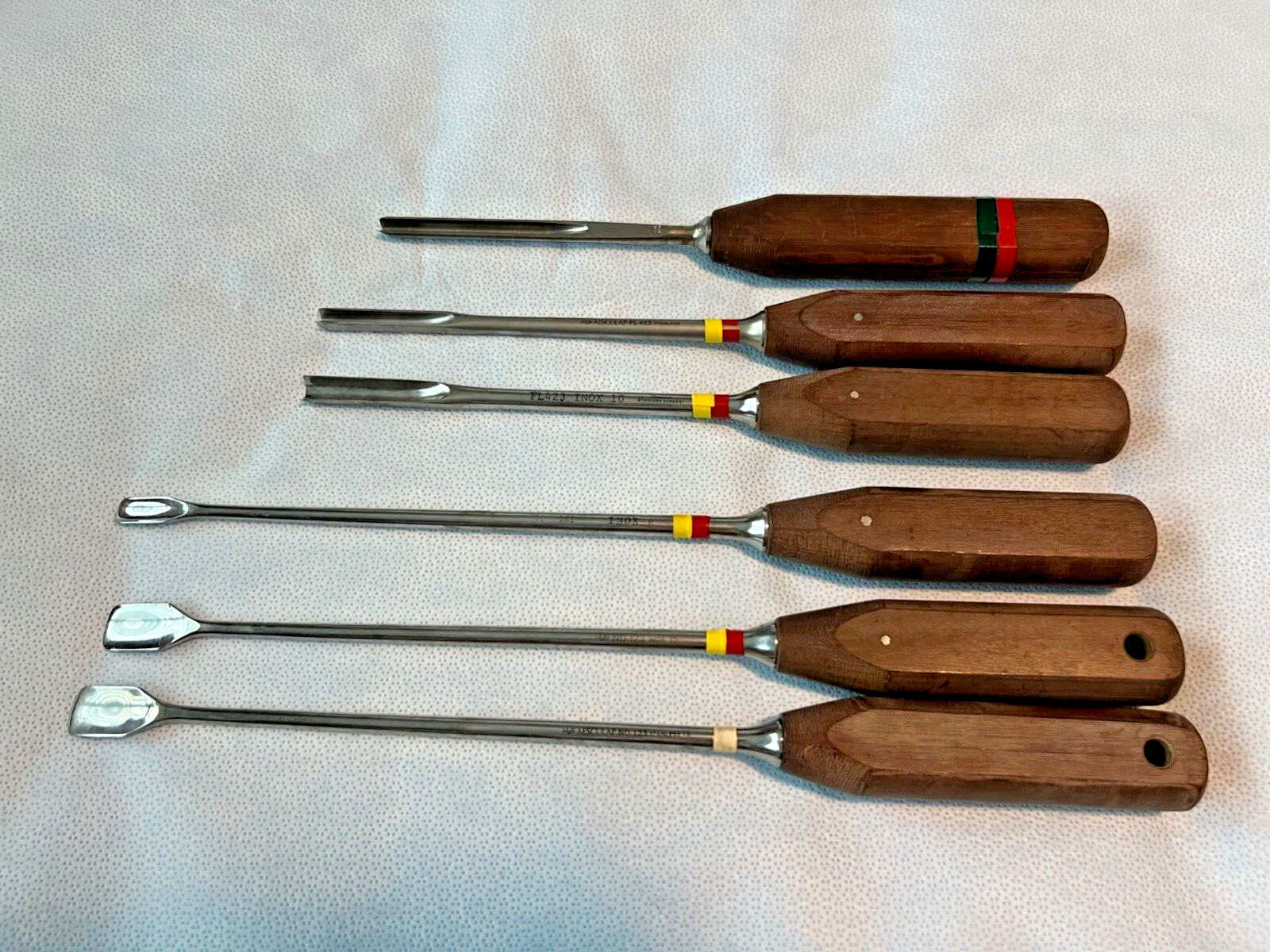 Set Of 6 Aesculap Spinal Elevators & Gauges Orthopedics