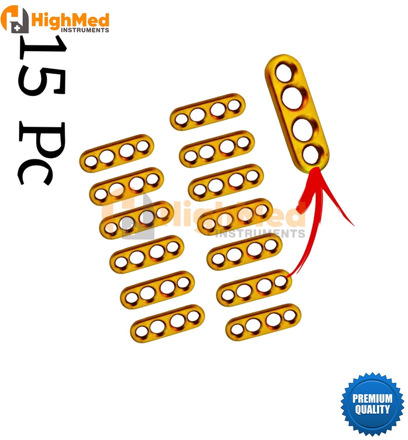 ACL Endo Button 4 holed Surgical 15 Pcs Orthopedic Instruments