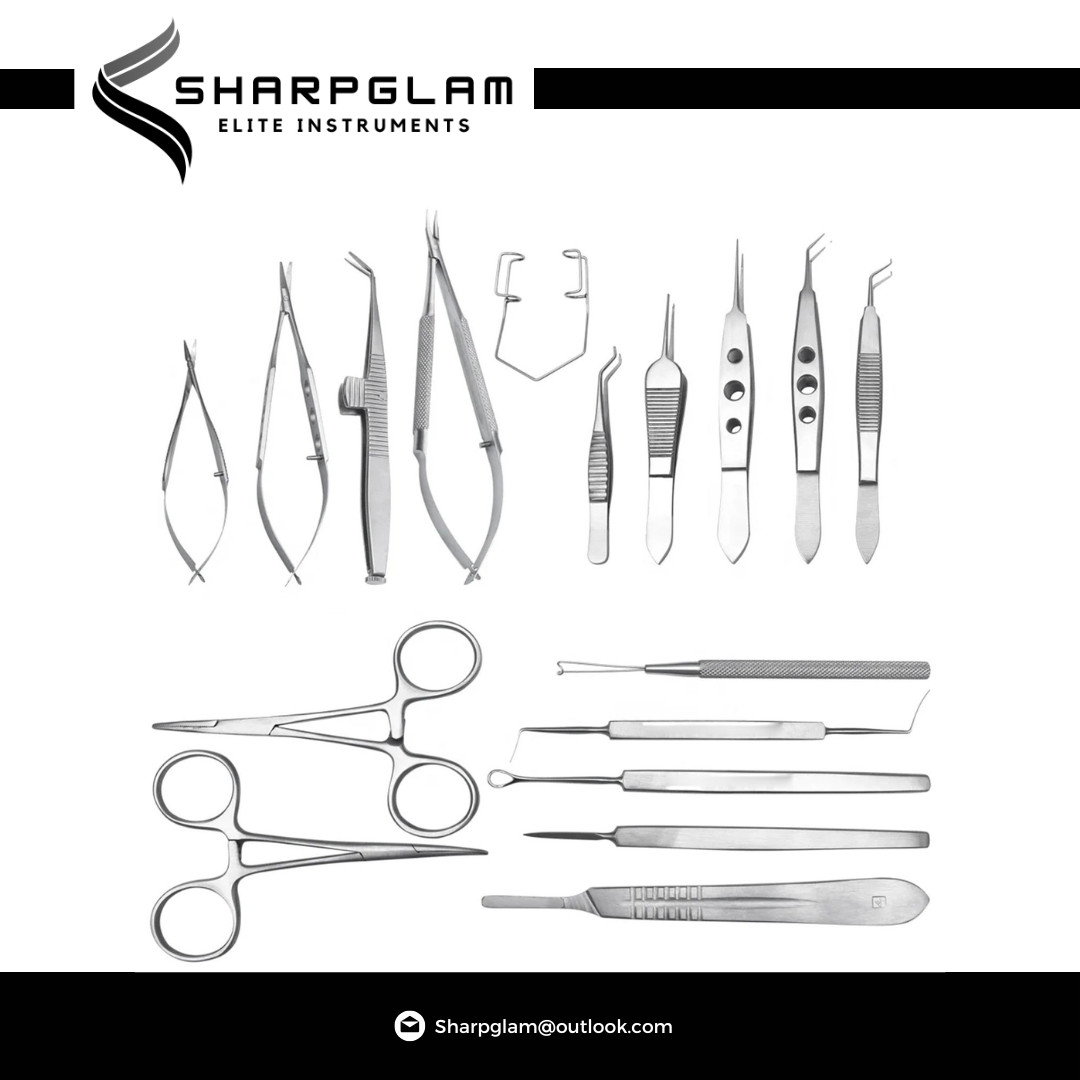 17 Pcs Ophthalmic Cataract Eye Surgery Instrument Set Stainless Steel ISO CE Kit