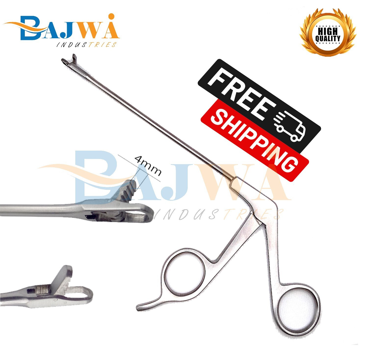 Arthroscopy Basket Punch Forceps 4mm Bite Shovel Serrated Tip Orthopedics