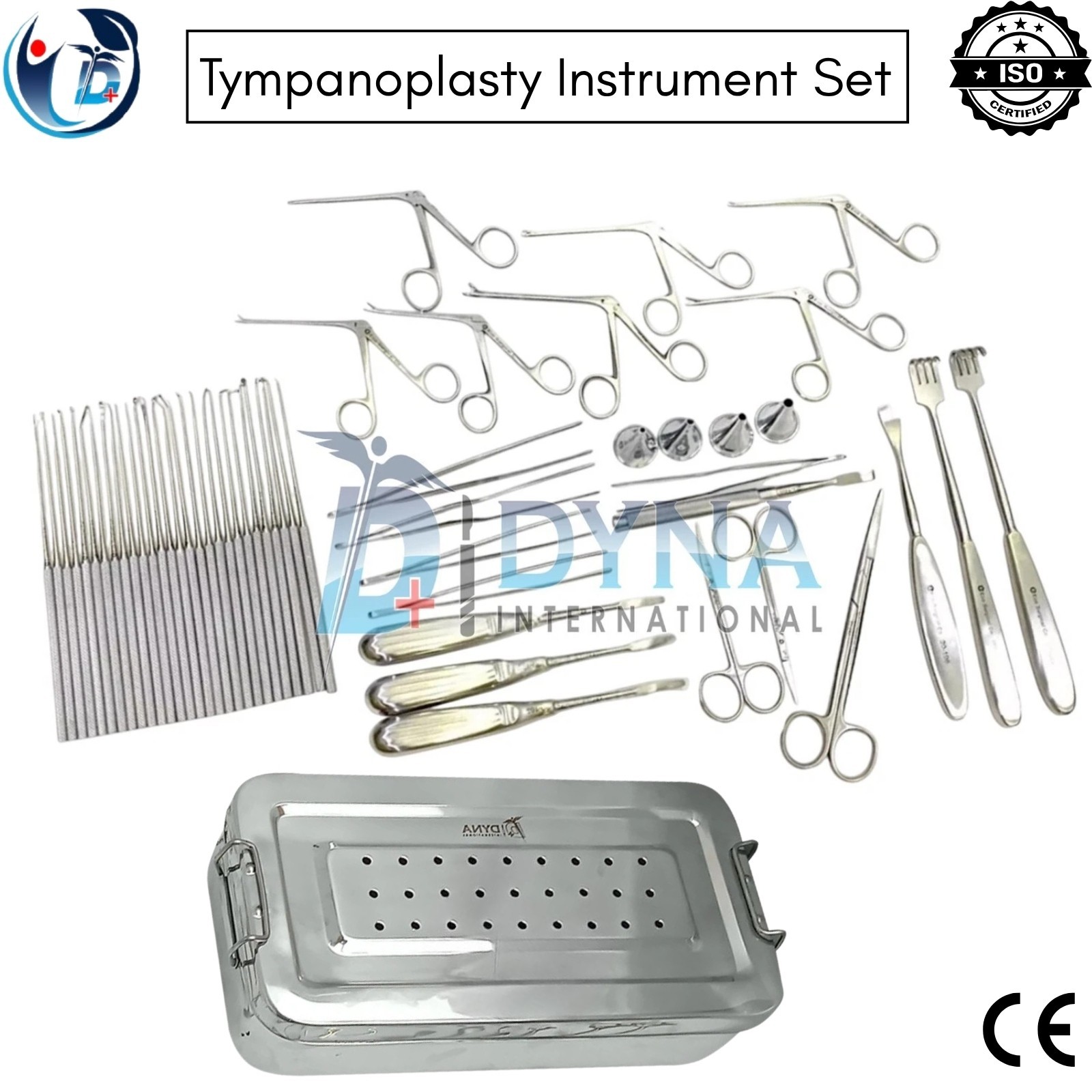 Tympanoplasty Instruments 58 Pcs Set Micro Ear Surgery ENT Premium Instrument CE