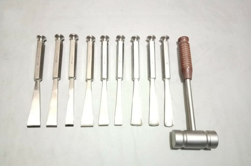 Stille Osteotome Bone Chisel Fiber Handle Orthopedic Surgical Instrument 10 PCS