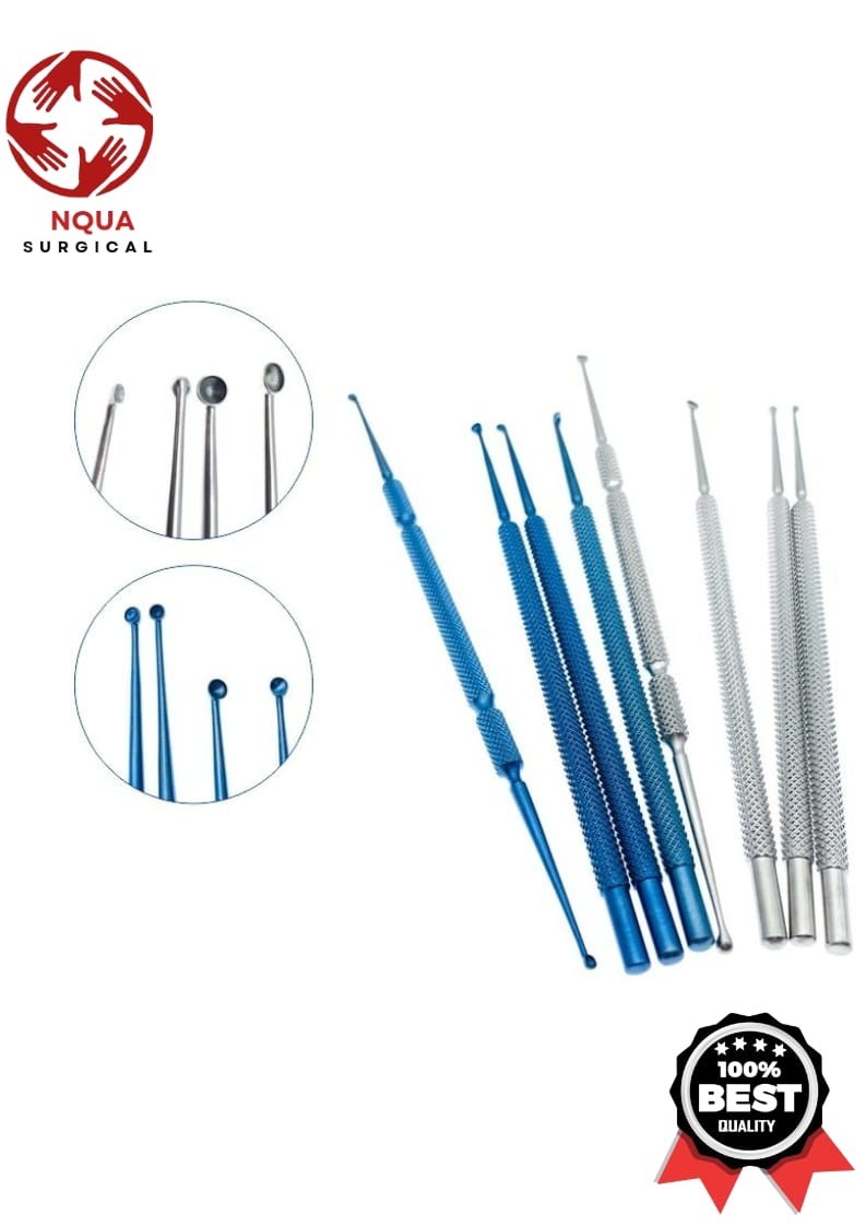 Titanium Chalazion Curettes Set 8 Pcs Micro Ophthalmic Eye Surgical Tools