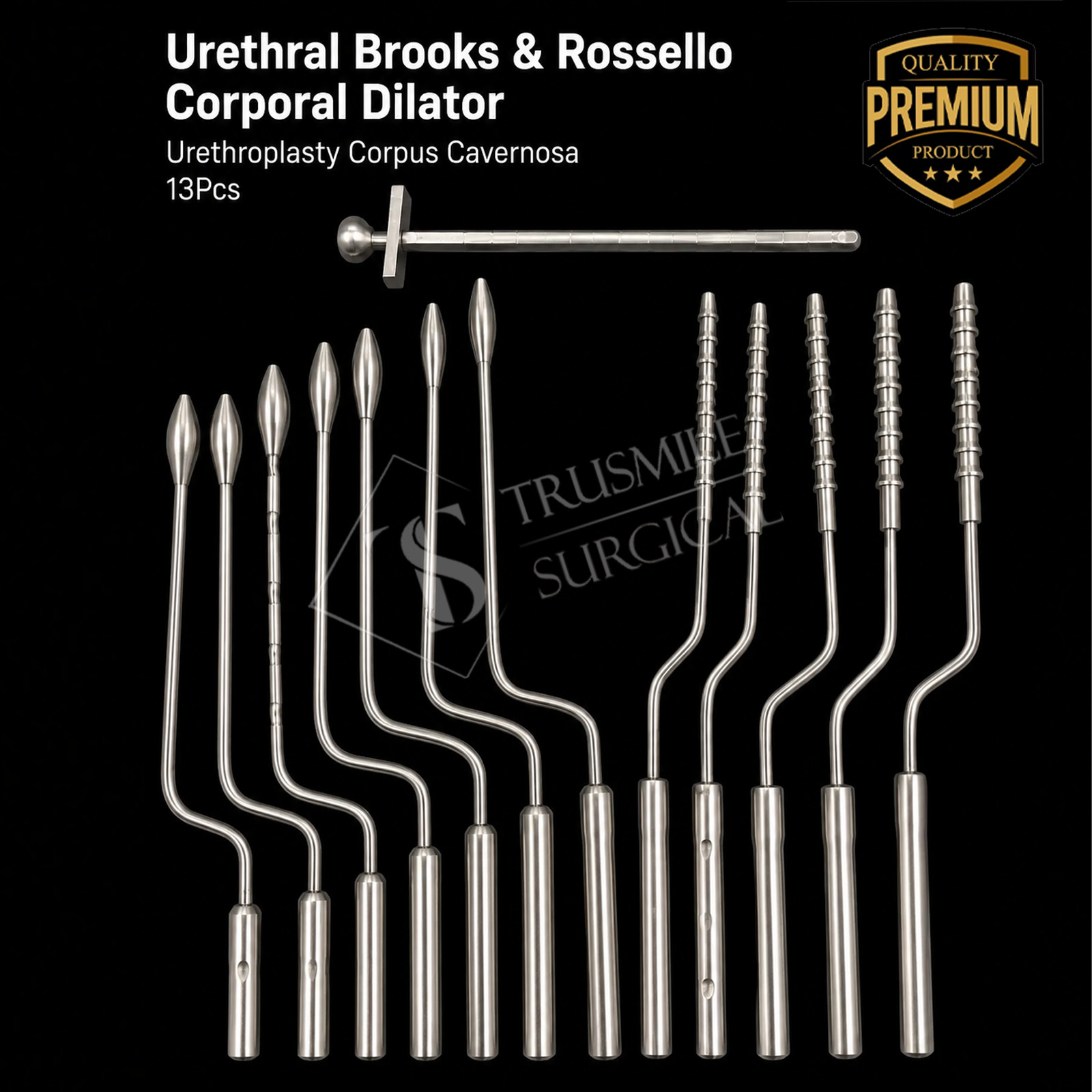 Urethral Brooks & Rossello Corporal Dilator Urethroplasty Corpus Cavernosa 13Pcs