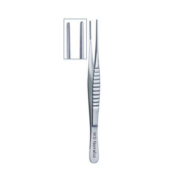Set of 6 DeBakey Tissue Forceps, 6″, Stright Tips 2 mm Wide, Premium