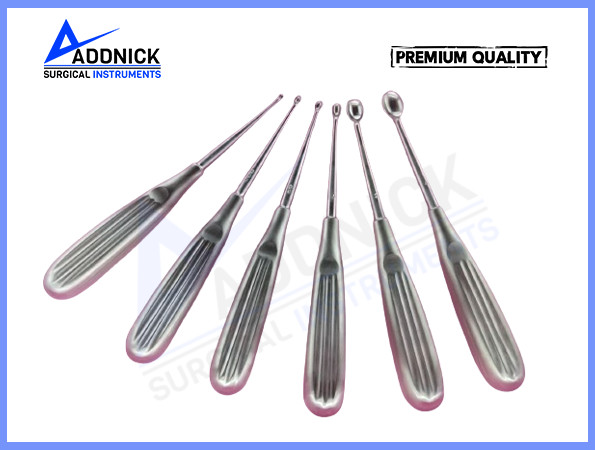 Volkmann Bone Curette Orthopedic Sharp Spoon Surgical Instrument Set – 6-PCS
