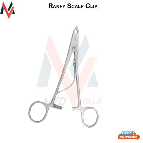 Raney Scalp Clip Applicator with 30 Clips for HEMOSTASIS Procedure