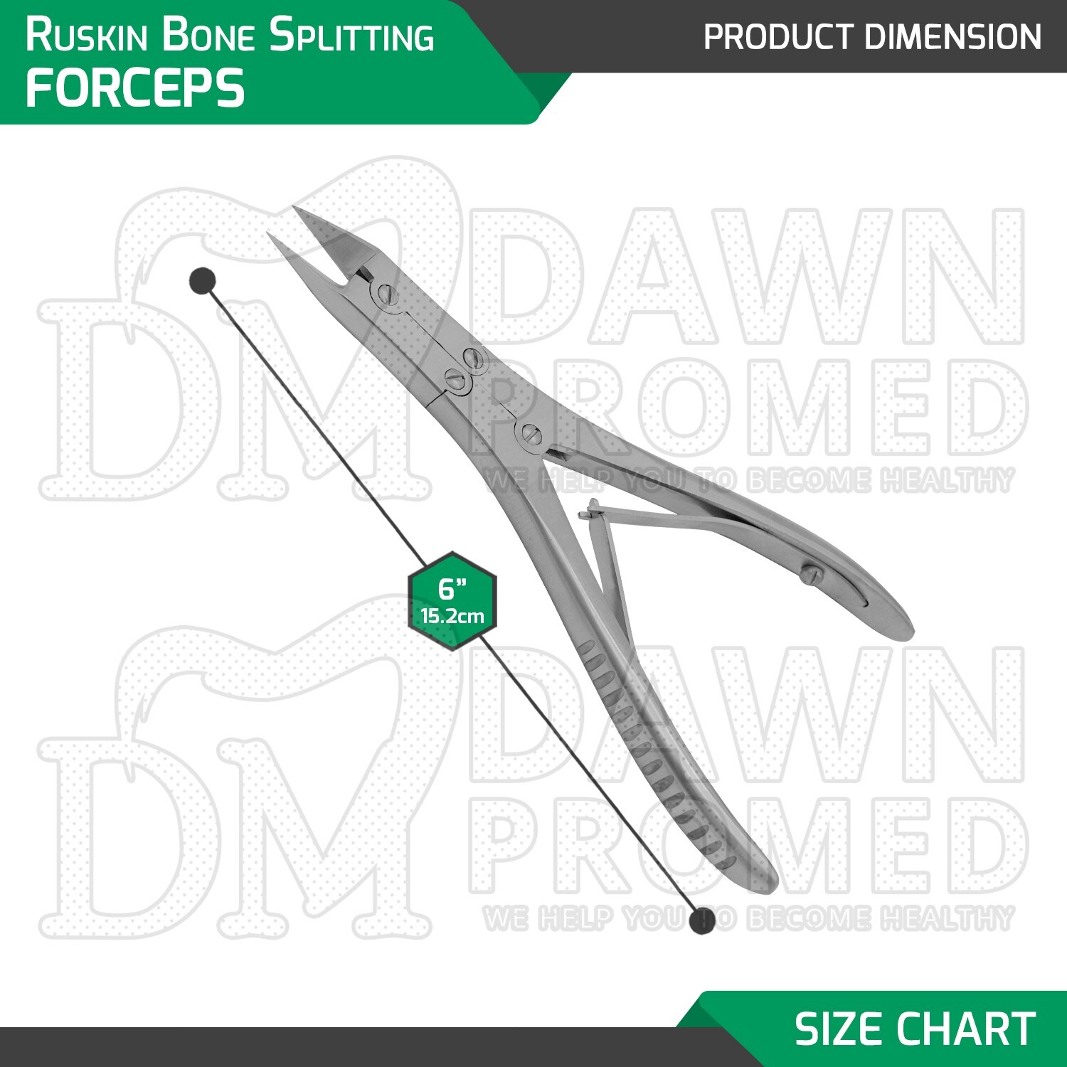 RUSKIN Bone Splitting Forceps 6″ Straight Blades Kleinkert-Kutz German Grade