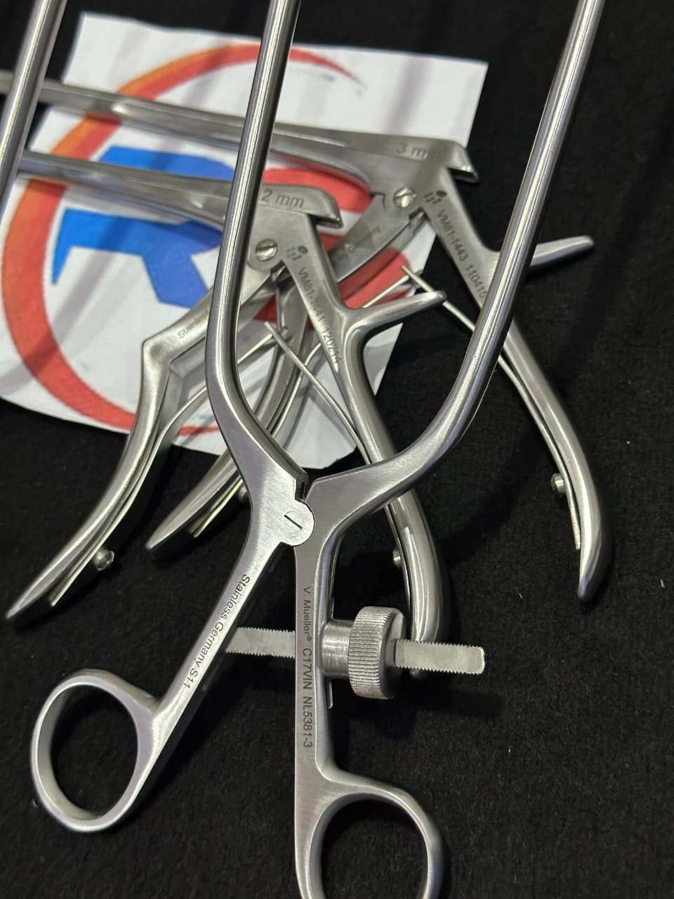 Lot of 4 Pcs V.Mueller Kerrison Rongeurs 2,3mm Zelpi Retractor 5 x 90