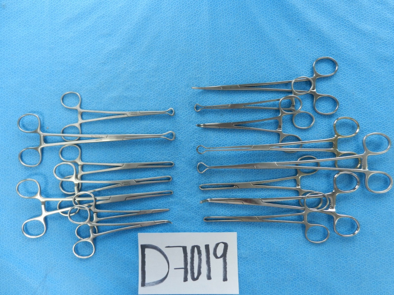 D7019 Jarit V. Mueller Pilling Surgical Forceps Lot of 15 Approx 12.5-24.5cm