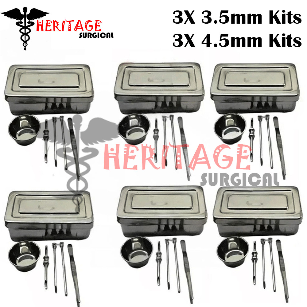 3.5 mm & 4.5mm HRT Trocars kit Hormone Replacement Pellet Insertion Kit 6 Sets