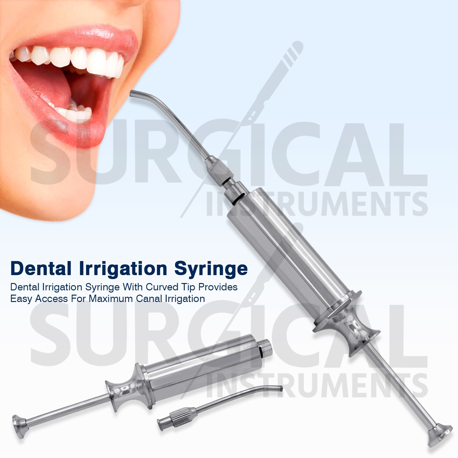 Dental Irrigation Syringe Dentist Surgical Instruments Stainless German Grade