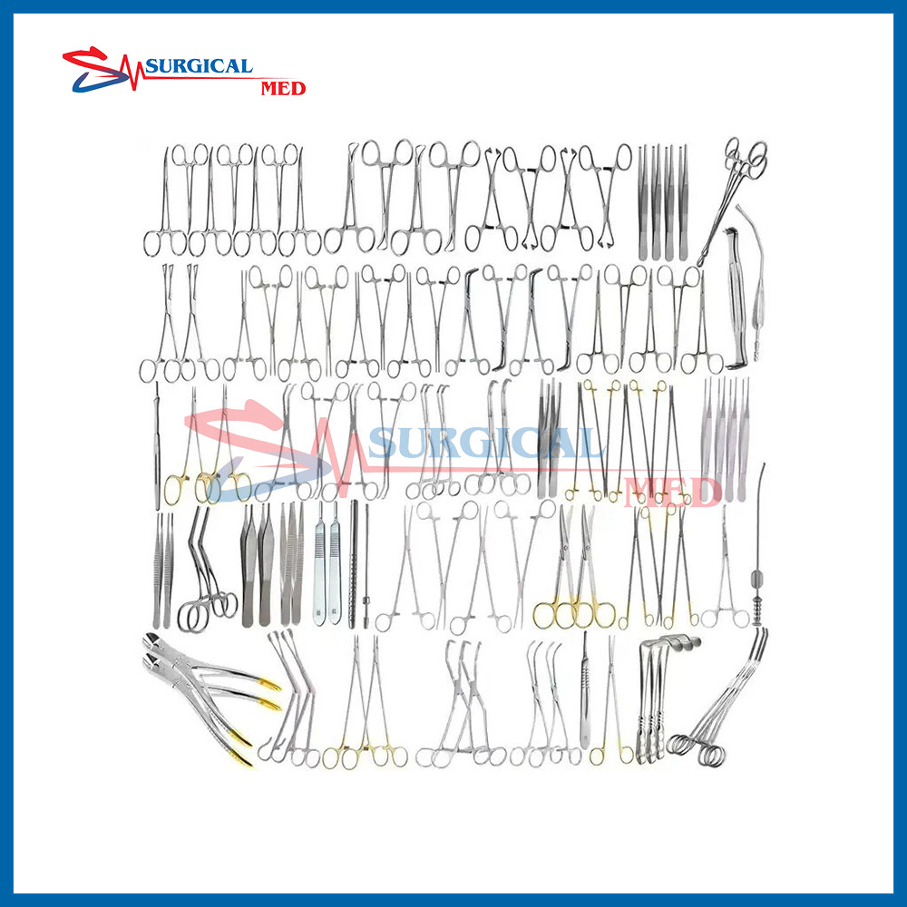 Major Cardiovascular Thoractomy Vascular 106 pcs Set Open Heart Instruments