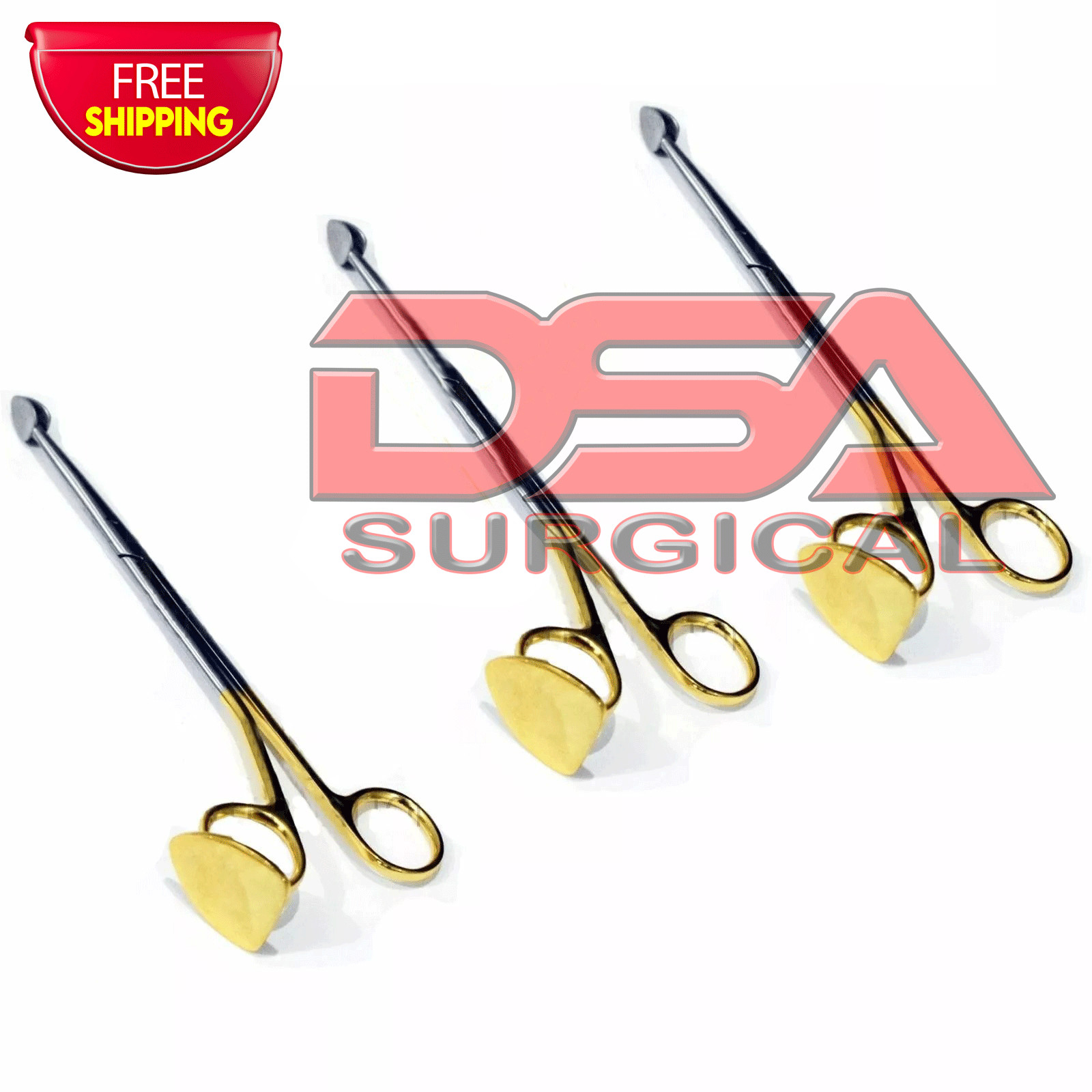 Trepsat Facial Flap Dissector Surgical Scissors Set of 3pcs 10mm 15mm 20mm