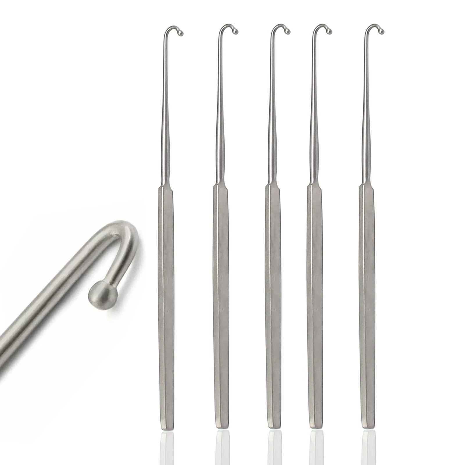 5 Pcs Spay Snook Hook 8″ Ball Tip Veterinary Surgery Instruments