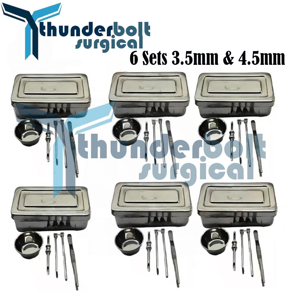 6 Sets HRT Trocar 3.5 mm & 4.5mm Hormone Replacement Pellet Insertion Kit