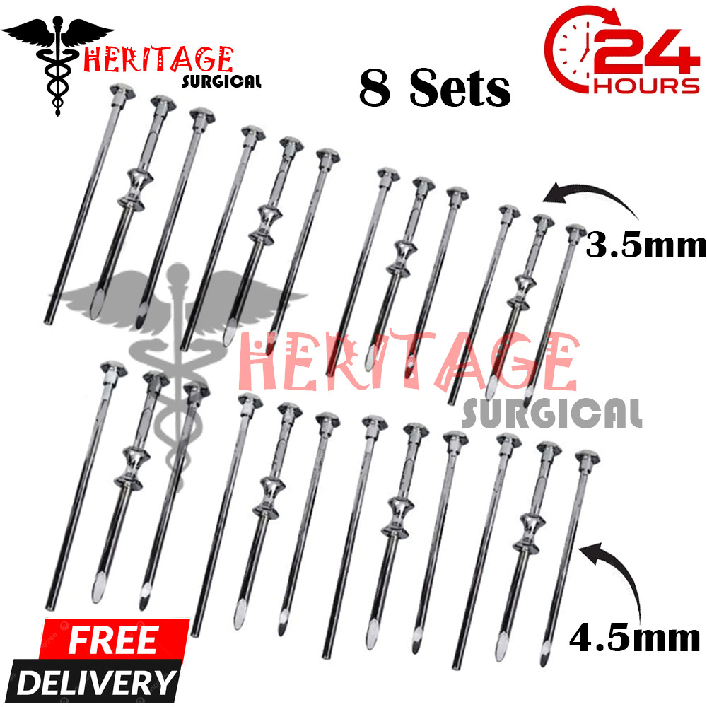 HRT Trocar 3.5,mm and 4.5mm Hormone Replacement Pellet insertion trocars 8 Sets