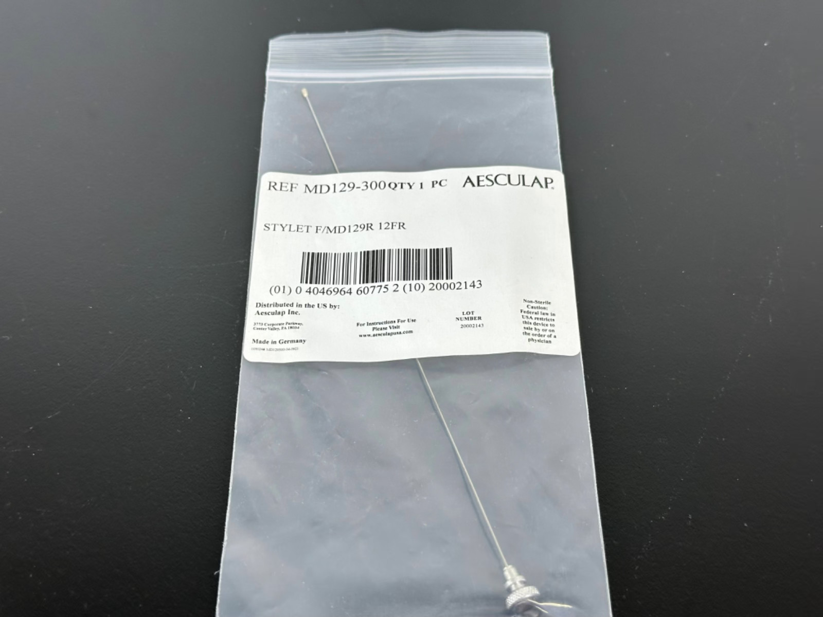 Aesculap MD129-300 Intubation Stylet 12FR Surgical Instrument Germany