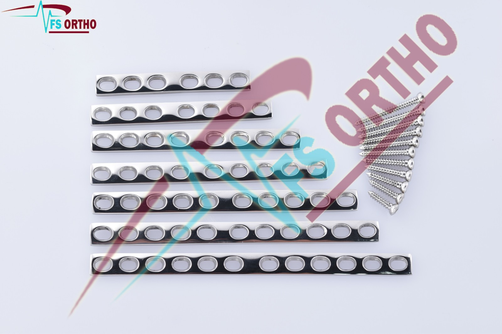 3.5mm DCP Plates 4 to 12 Holes for 3.5mm Screws & screws (77 Pcs Set)