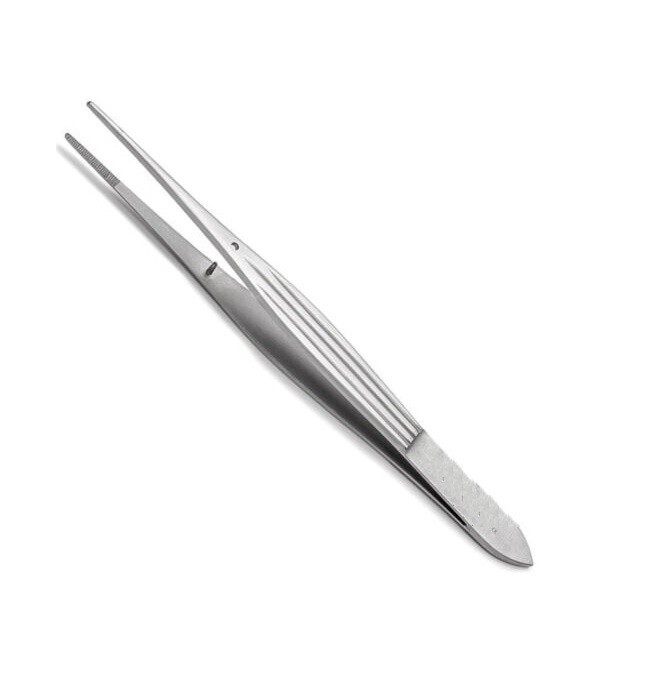 McIndoe Dressing Forceps, 6″, Straight, Serrated Tips, Premium