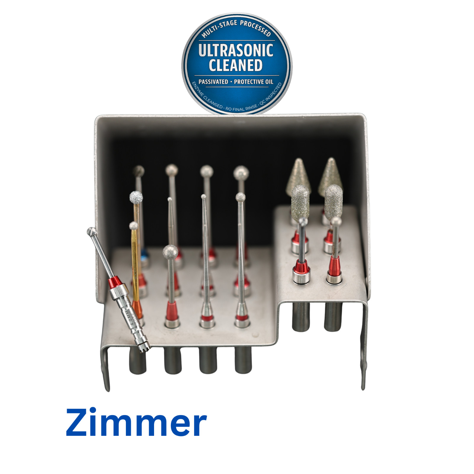 Zimmer Amsco Hall 5056-07 Ototome Bur Rack with 19 Assorted – Ultrasonic Cleaned