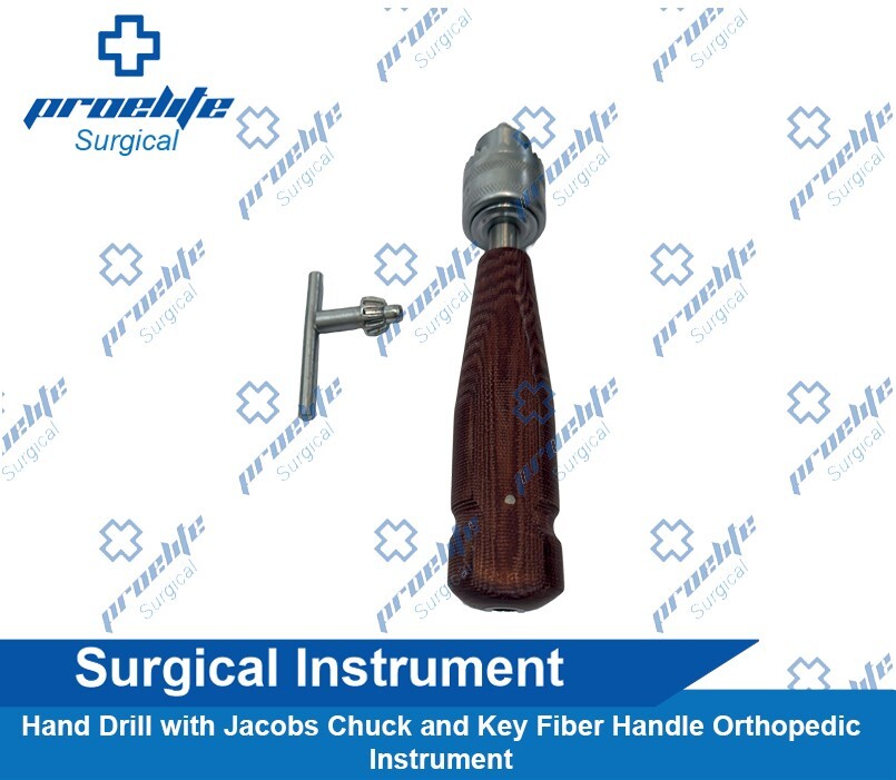 Hand Drill with Jacobs Chuck and Key Fiber Handle Orthopedic Instrument