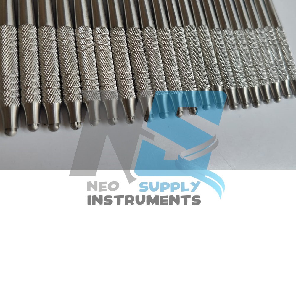 Beaver Blade Handle Round Knurled 20 pcs Stainless Steel Surgical Instrument