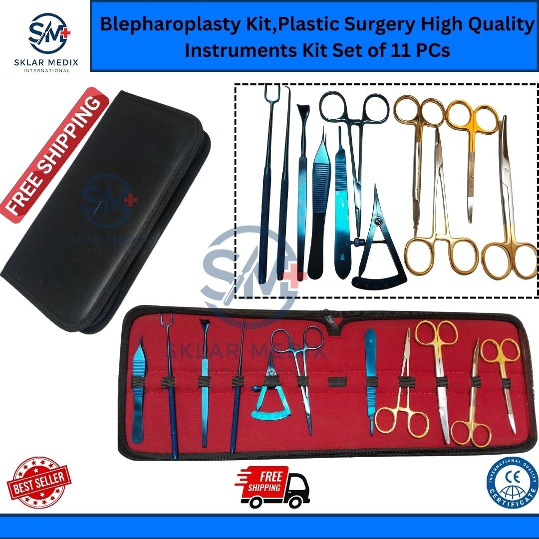 Blepharoplasty Kit,Plastic Surgery High Quality Instruments Kit Set of 11 PCS