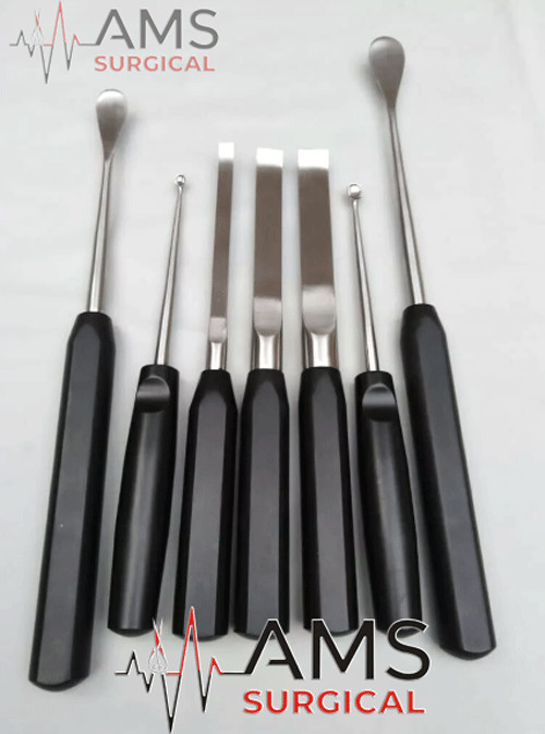 Periosteal Elevator Chisels Bone Curette Orthopedics Spine Instruments 7 Pcs