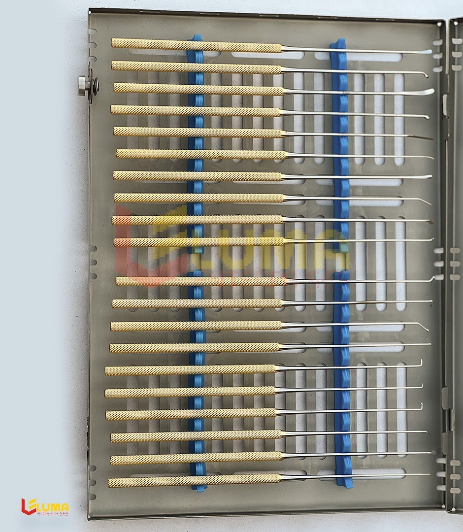 Rhoton Micro Dissector Expanded 20 PCS Set of Stainless Steel with steel case MT