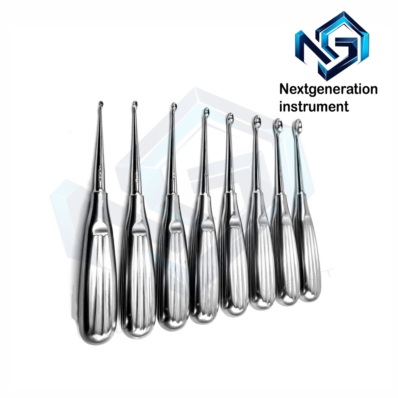 Set 8 Volkmann Bone Curette Sharp Spoon Dental Surgical Tissue Instruments