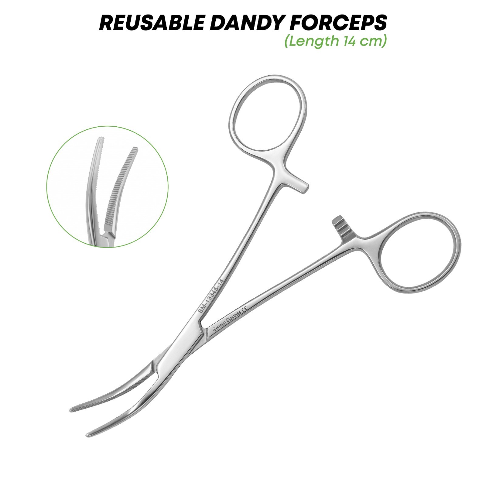 Reusable Dandy Forceps 14 cm Stainless Steel Surgical Instruments German Grade