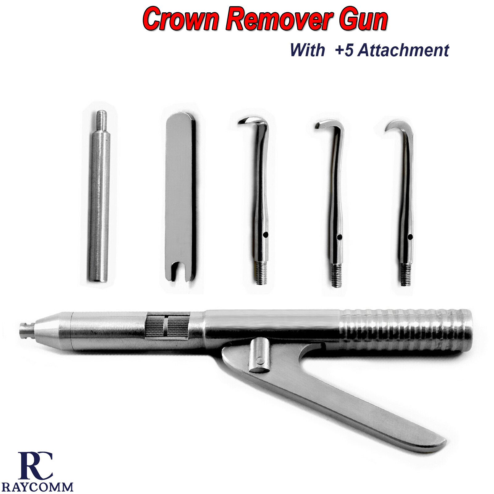 Automatic Crown Remover Gun Dental Crowns Removal Tool With 5 Attachments Lab CE