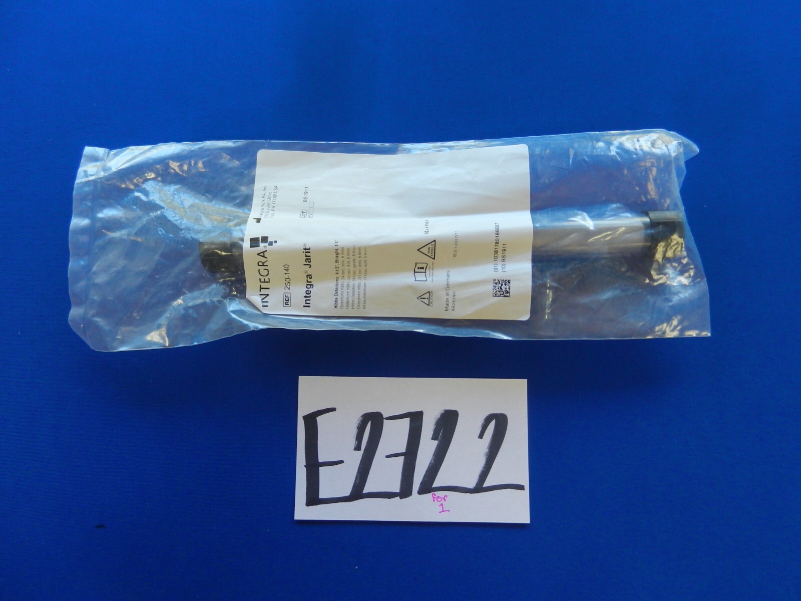 E2722 ***NEW*** Jarit 250-140 Hibbs Straight 1/4″ Osteotome 9.5″ Overall Length