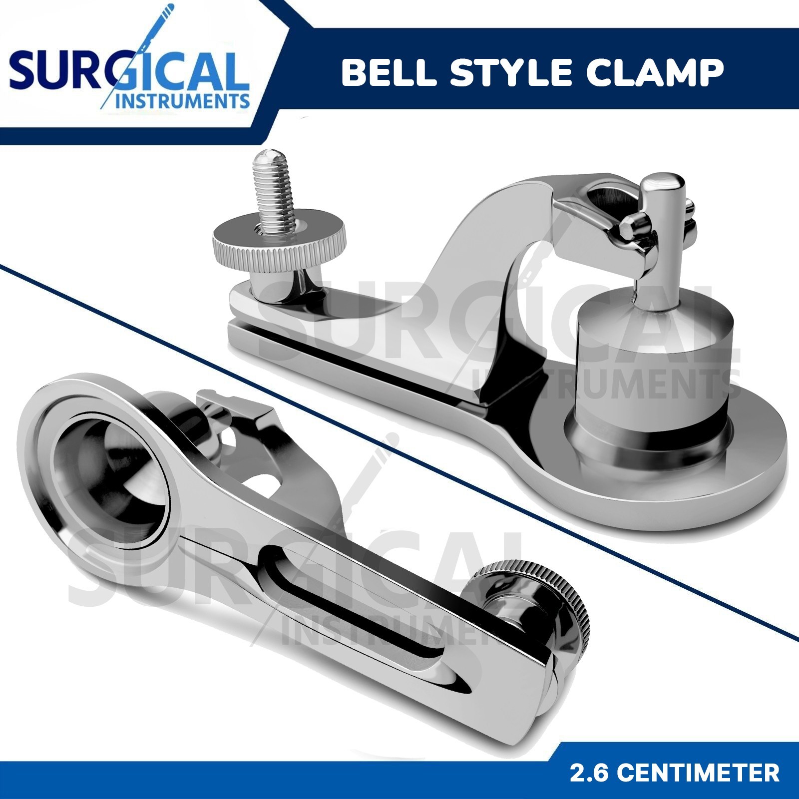 Bell-Type Pediatric Surgical Clamp 2.6 cm Stainless Steel German Grade
