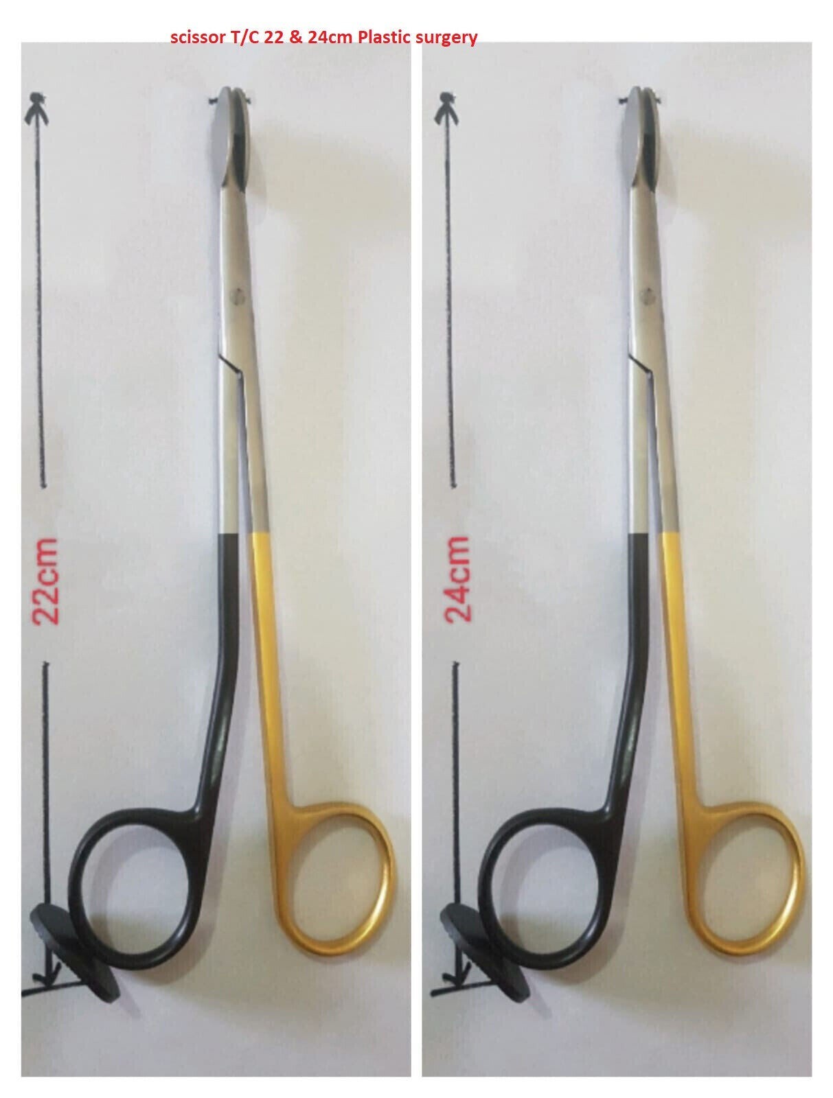 T/C 22 & 24cm Plastic surgery FaceLift Trepsat Dissection Spetulated scissor