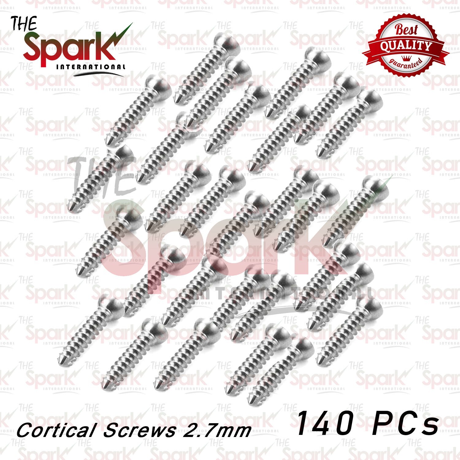 Cortical Screws 2.7mm Self Tapping Set Orthopedic 140 Pcs