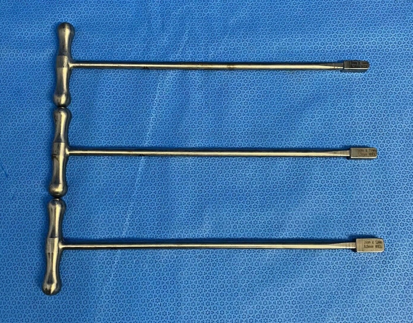 Osteotech 2124-007,2124-008, 2124-009 Set of 3 T-Handle Trial /Sizer