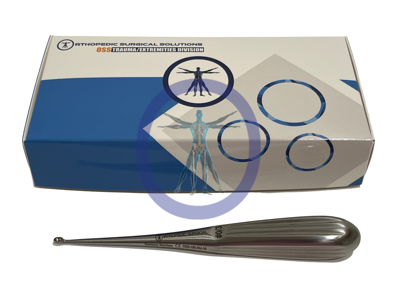 Orthopedic Surgical Bruns Curette 7”, Straight, Oval, # 0/3 *NEW*