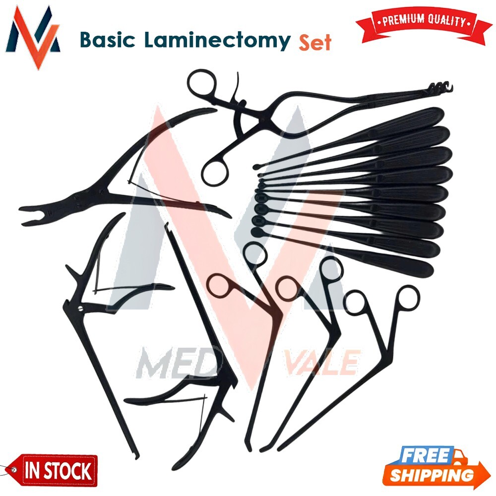 Basic Laminectomy Surgical Orthopedic Instruments Black Coated Set 16 Pcs A+