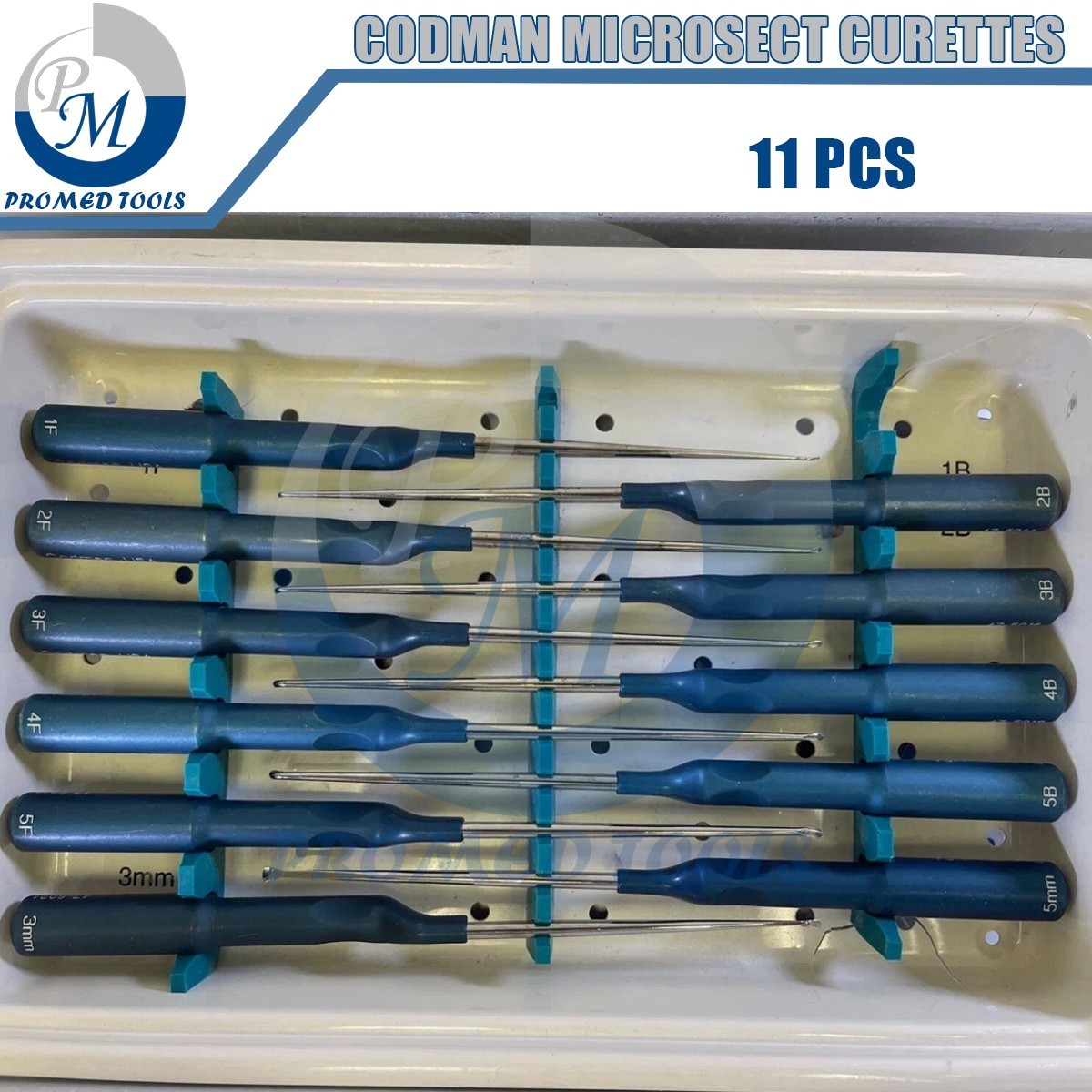 Set of 11 Codman MicroSect Curettes MIS Spine Curettes Cervical Neuro Orthopedic