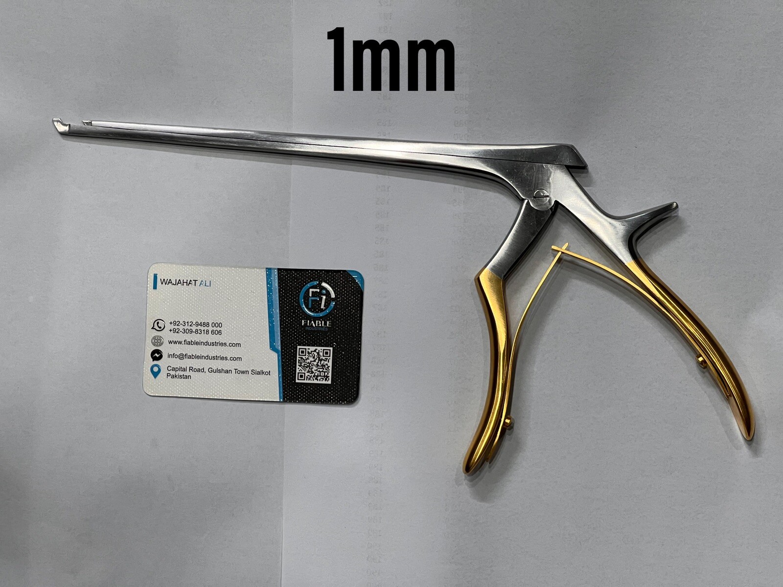 Gold Coated Kerrison Rongeurs Set 8 Inches(1mm,2mm,3mm,4mm,5mm) 5 Pcs Upward 45°