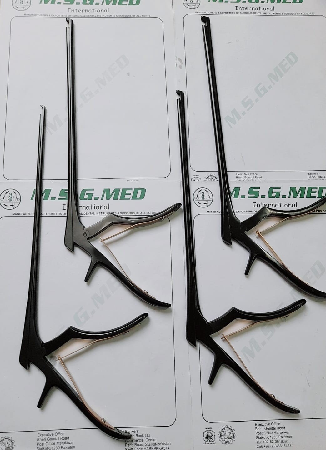Black Line Kerrison Laminectomy Punch 40° Upward Jaw TC Bone Ejector 1-6mm