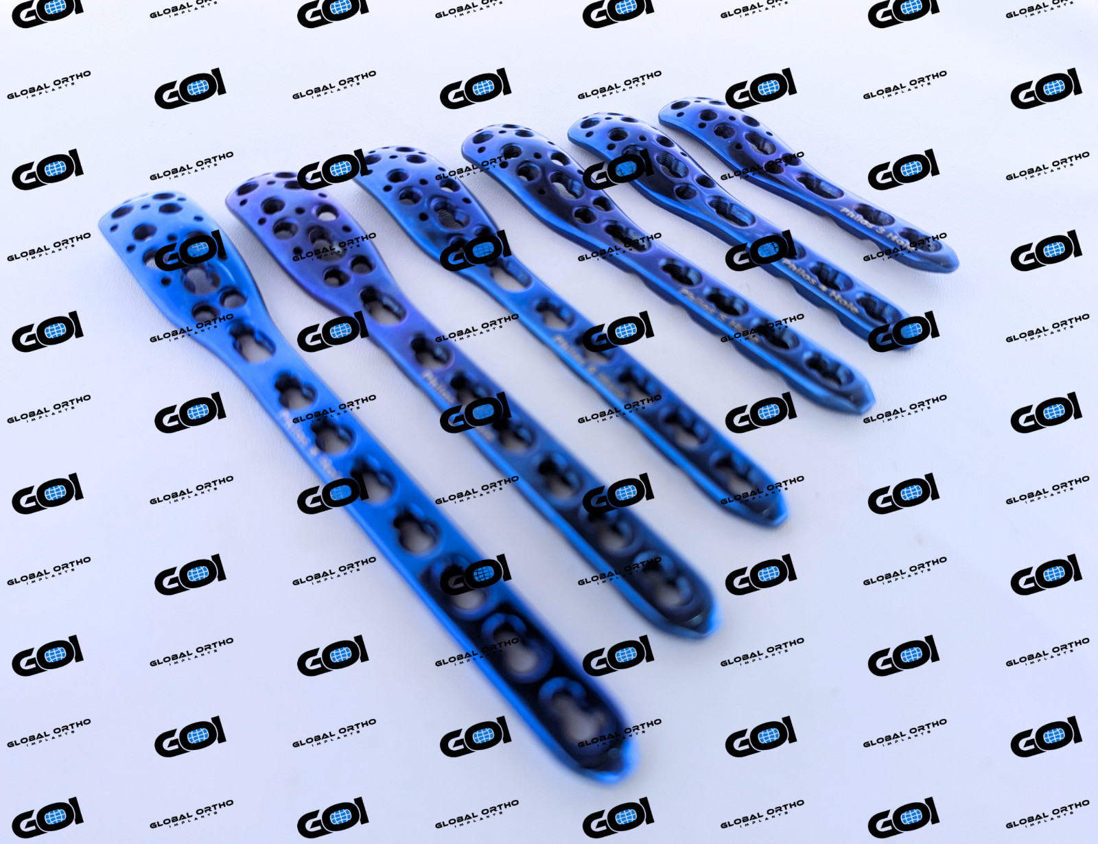 Titanium Internal Locking Plate 3.0mm Thick 12mm Wide 3-8 Hole Curved Head 12 Pc